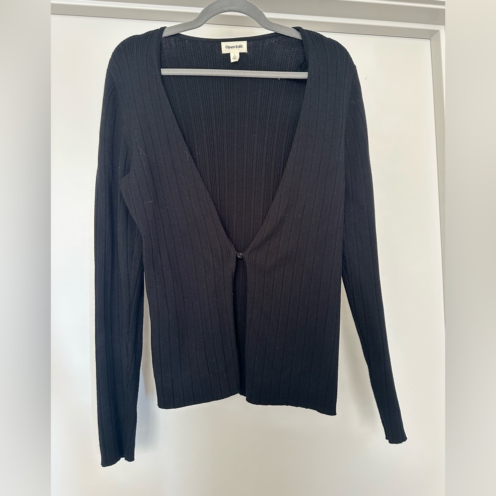 NWOT Open Edit Two Button Rib Cardigan - Picture 2 of 4